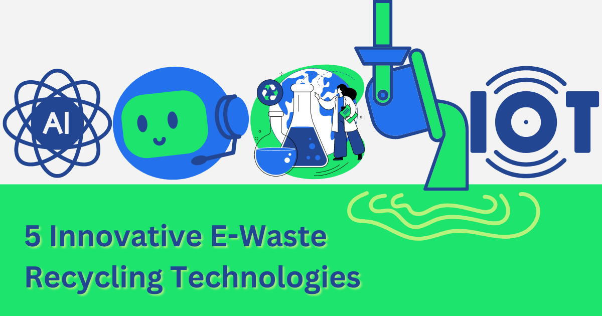 Innovative e-waste recycling technologies including AI, robotics, and advanced recycling processes