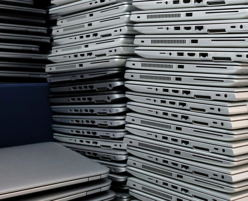 Old Computers Neatly Stack