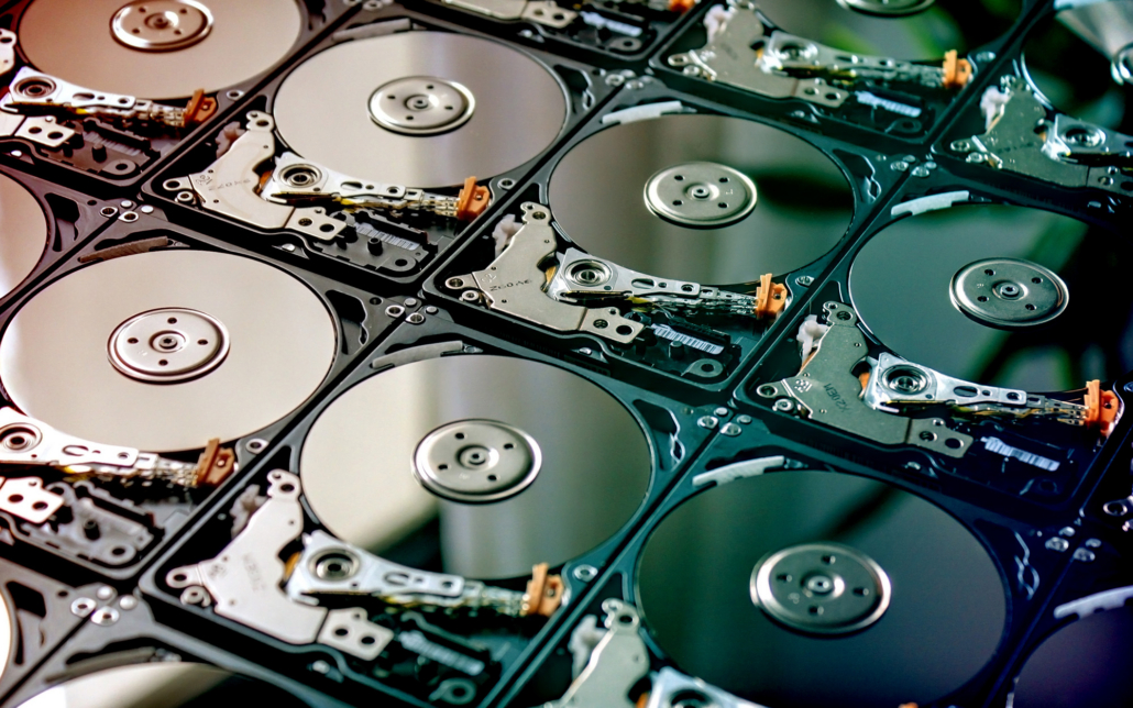 Hdd Hard Drives Data Storage Side By Side With Silver Light Color