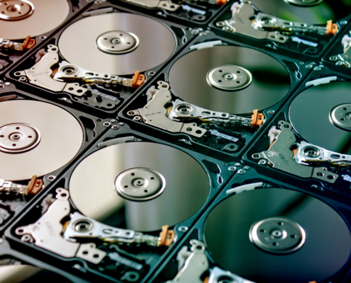 Hdd Hard Drives Data Storage Side By Side With Silver Light Color