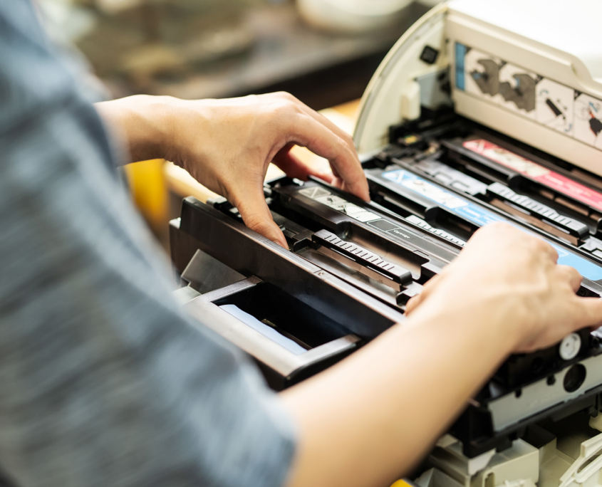 Women Holding Laser Toner Cartridge