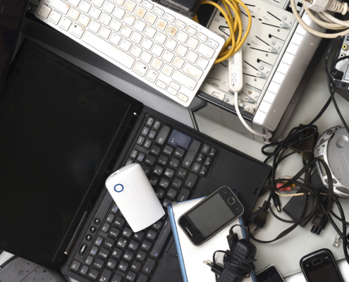 Detail Of Top View Of Pile Of Electronic Waste